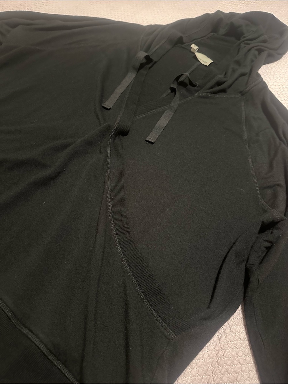 Athleta women’s plus 2x Black Hooded Wrap-Front Pullover - Picture 3 of 13